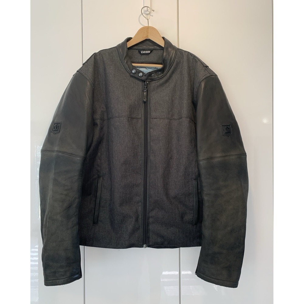 Icon 1000 Vigilante Leather Textile Motorcycle Jacket D3O Mens 3X Gray *Read